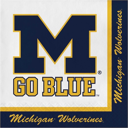 Ncaa 6.5" University of Michigan Napkins PK240, 240PK 331400